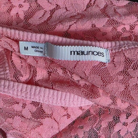 Maurices Pink Lace Sheer Tank Top Size M - Picture 5 of 6